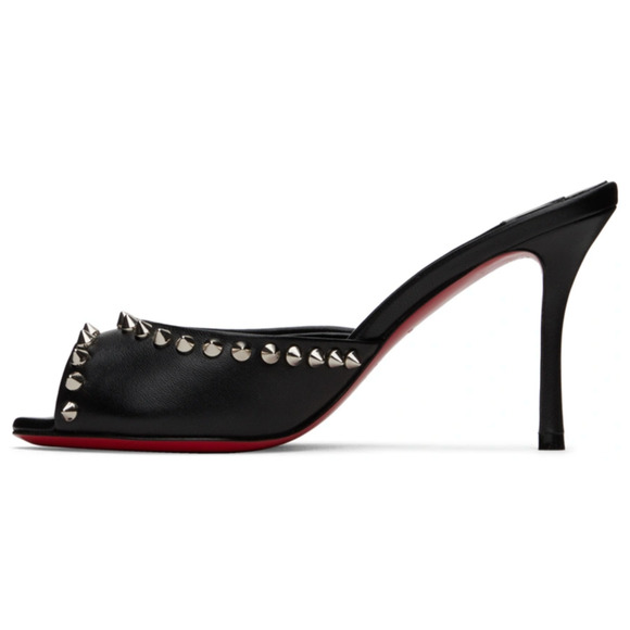 Christian Louboutin Me Dolly Spike 85 Black Backless Sandal Mule Heel Pump 38.5 - Picture 7 of 14
